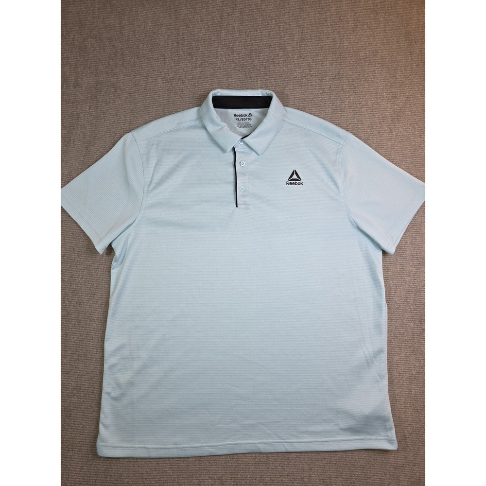Reebok Men's Performance Logo Polo Shirt Size XL Light Blue Golf Sports Outdoors